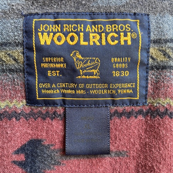 Vintage 90’s Woolrich Aztec Southwestern Heavyweight Flannel Shirt Extra Large - Picture 9 of 9